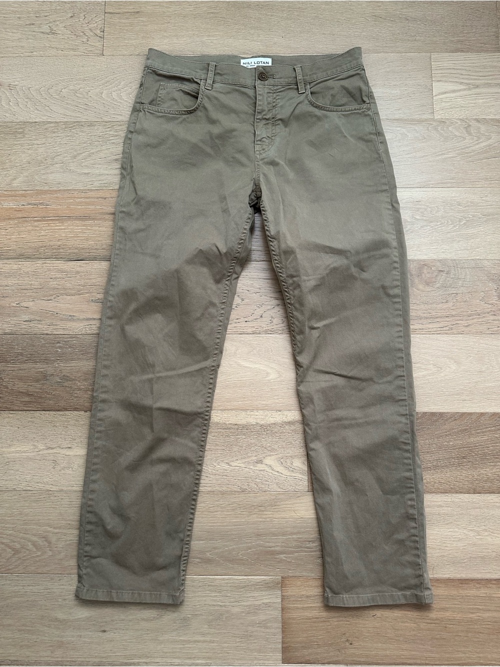 Nili Lotan Lorimer Cotton Pant Size 0 Low-Rise Straight Leg Trouser French Khaki